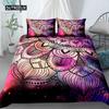 Комплект постельного белья Mandala Duvet Cover King Polyester Tie Dye Paisley Quilt Cover Purple Boho Hippie Trippy Floral Exotic Style Комплект постельного белья