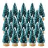 12pcs Mini Christmas Trees Bottle Brush Trees Plastic Winter Snow Ornaments Tabletop Crafting DIY Decoration Christmas Gift LXY