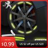 Car Sticker New Car Styling Wheel Hub Reflective Tire Rim Reflective Strips For Peugeot 206 208 306 307 308 407 408 508 2008 300