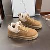 Женская повседневная обувь Зимние ботинки Осень и зима Новая мода ретро плюшевые утепленные хлопковые ботинки на толстой подошве Термоботинки