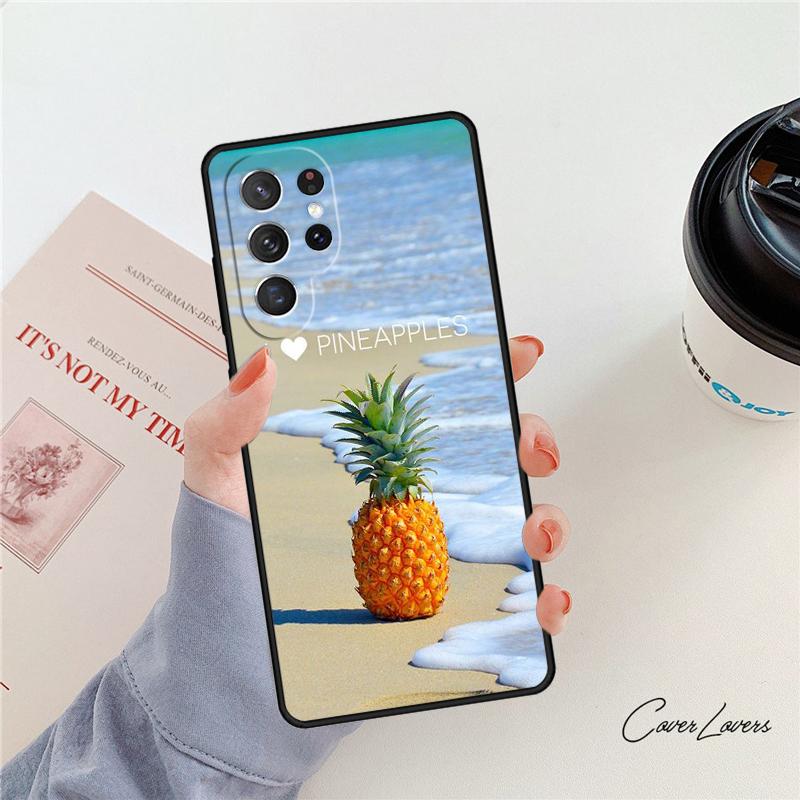 Летний Фруктовый Чехол-Ананас для Samsung Galaxy S24 S25 S23 S22 Ultra Note 10 20 Plus S20 S21 FE