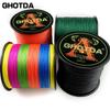GHOTDA 4-х прядная леска, плетеная полиэтиленовая леска 500 м, мультифиламентная леска 10-120 фунтов, шнур для ловли карпа