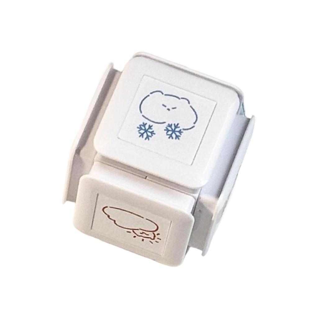 Cat Weather Stamp Portable Durability Easy to Use Pre Self Inking 6 in 1 for Journaling Art