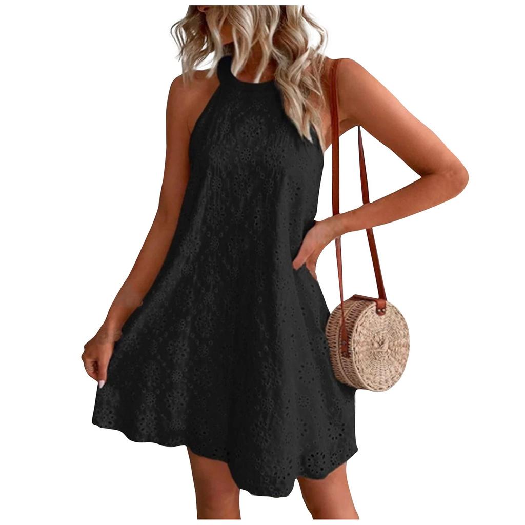 Fashion Women's Casual Fashion Solid Color Pullover Sleeveless Dress