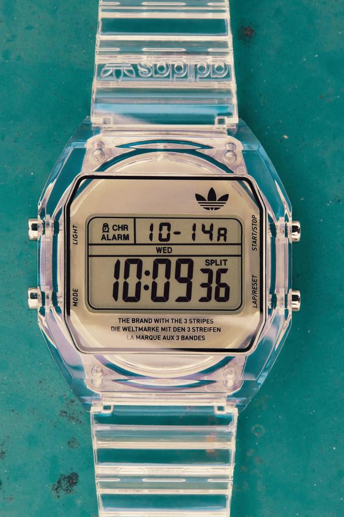 Originals Digital Two Crystal Silver Mineral Quartz Silver [adidas watch] Wristwatch, Dial, Resin, Glass, Movement, Brand AOST24061, Unisex, [Used]