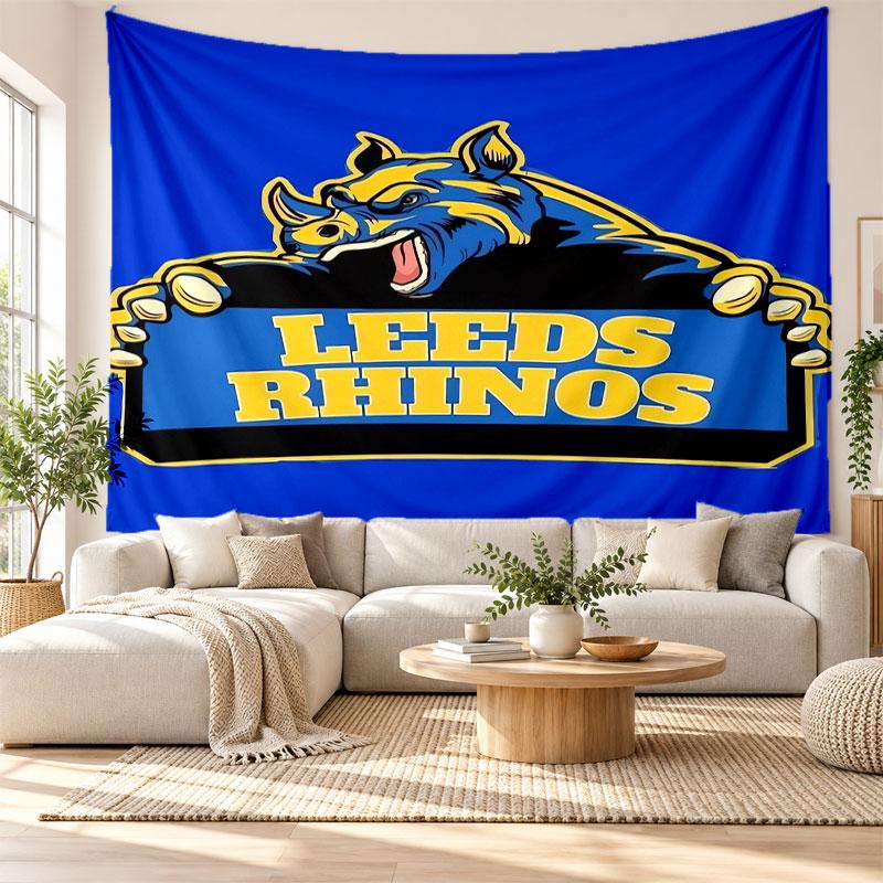 Leeds Rhinos Wall Tapestry, Soft Fabric Wall Hanging, Decorative Backdrop For Bedroom Home Wall Art