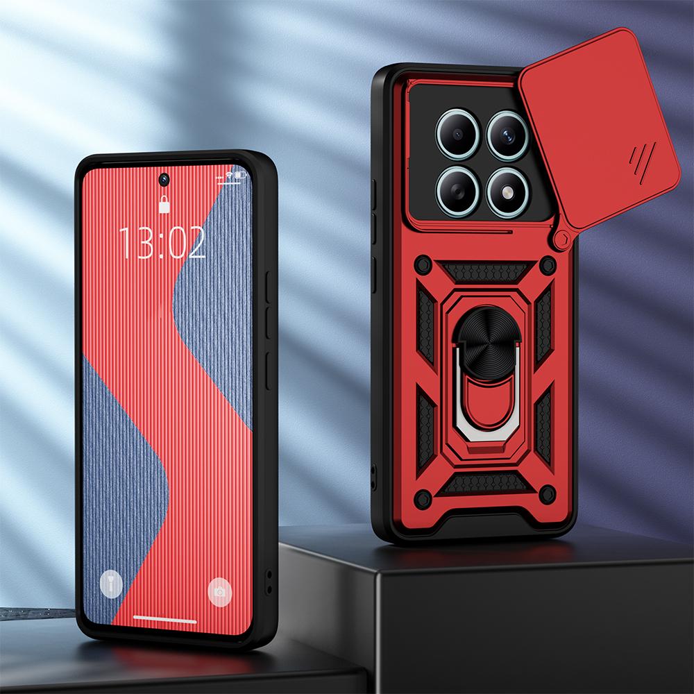 KEYSION Ударопрочный бронированный чехол для Xiaomi POCO M8 Pro 5G с кольцом-подставкой и защитой шторки камеры, задняя крышка телефона для POCO M8 5G