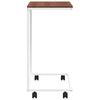 Side Table with Casters White 55 x 35 x 70 cm Engineered Wood