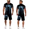 Summer Fashion Y2K 3D Wolf Printed Men's O-Neck Short Sleeve Tees&Shorts Two Piece Set Casual Jogging Sweatshirt Clothing Suit