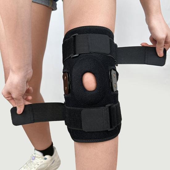 1 шт. наколенник на шарнирах для женщин и мужчин, регулируемый, с открытой коленной чашечкой, для облегчения боли в суставах при артрите и разрыве мениска, поддержка колена с двойными металлическими боковыми стабилизаторами