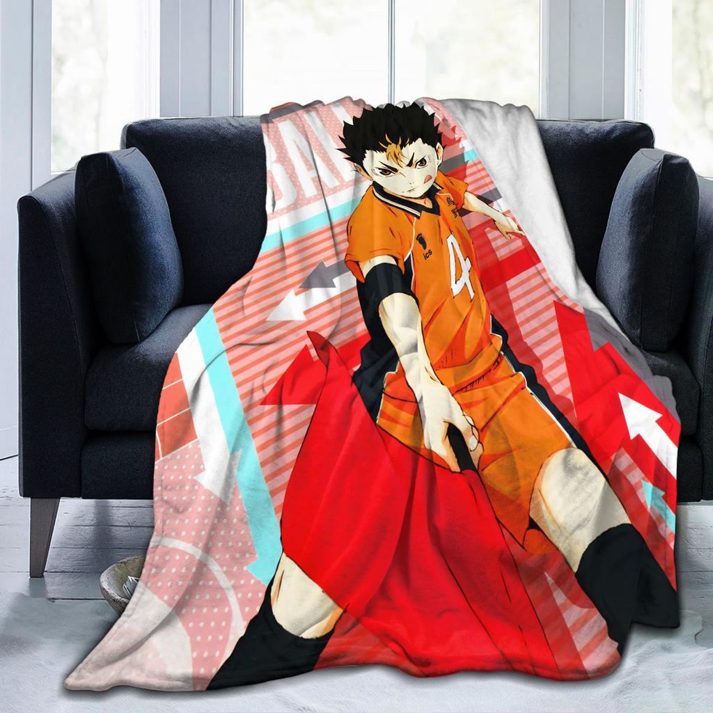 Плед из японского аниме Haikyuu Вельветовый Осенний/Зимний Портативный Супер Теплый Пледы для Постельного Белья Автомобиля Плюшевое Тонкое Одеяло