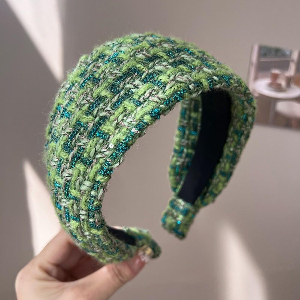 Handmade Craftsmanship Hair Hoop Tweed Fabric Wide Headband Elegant Anti-Slip Headband  Daily Use