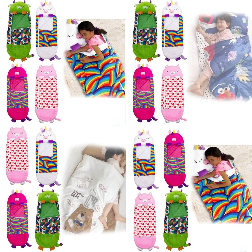 Уютный детский спальный мешок из ПП хлопка с дизайном единорога, акулы и кошки для детей