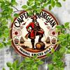 2d Flat 20*20cm, Captain Morgan Original Flavor Spice Gold Outdoor, Wall Decoration, Wooden Artwork, for Home, Kitchen, Garden, Bedroom, Bar Decor.