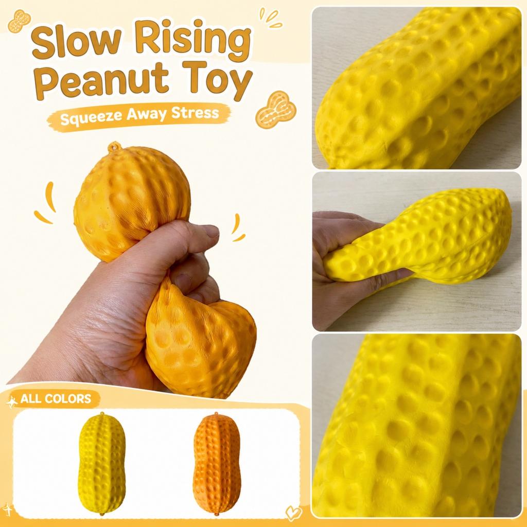 Slow Rebound Peanut Toy Soft Squishy Stress Relief Toy Realistic Texture Durable Material Safe for Hand Exercise and Sensory Play