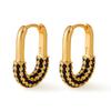 U Shaped 18k Gold Plated Zircon Inlaid Fashion Earrings
