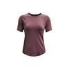 Rush Series Training Удобная однотонная облегающая футболка с коротким рукавом реглан для женщин, топы серо-фиолетового цвета 1368366-554