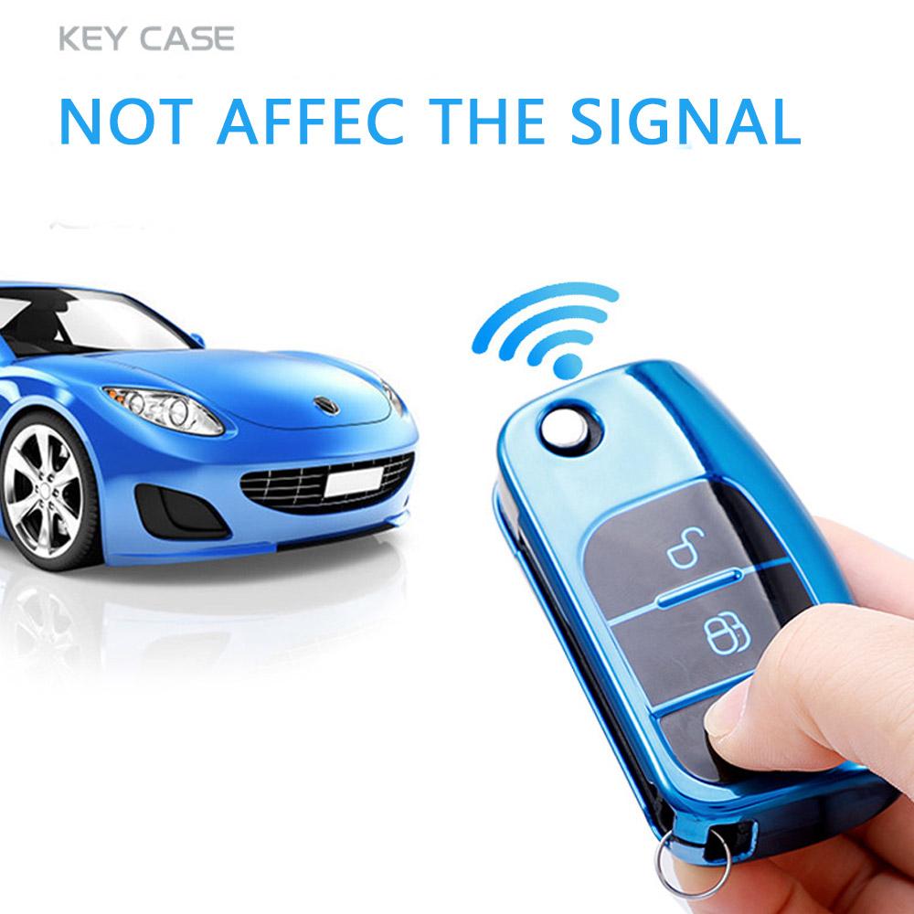 Стильный мягкий ТПУ чехол-обложка для ключа для моделей Ford - Прочный откидной складной дизайн в нескольких цветах