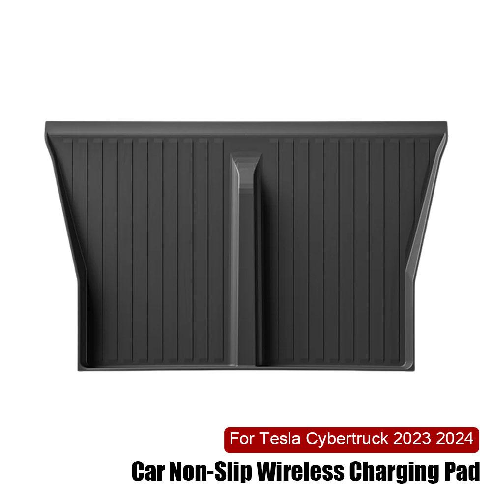 For Tesla Cybertruck 2024 2024 Wireless Charging Pad Car Phone Non-slip Charger Mat Pickup Protective Pad Car Accessories