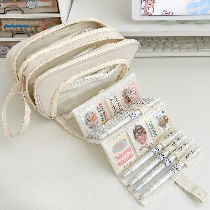 Пенал большой емкости для начальной школы, средней школы, для девочек, складной пенал для канцелярских принадлежностей, для мальчиков