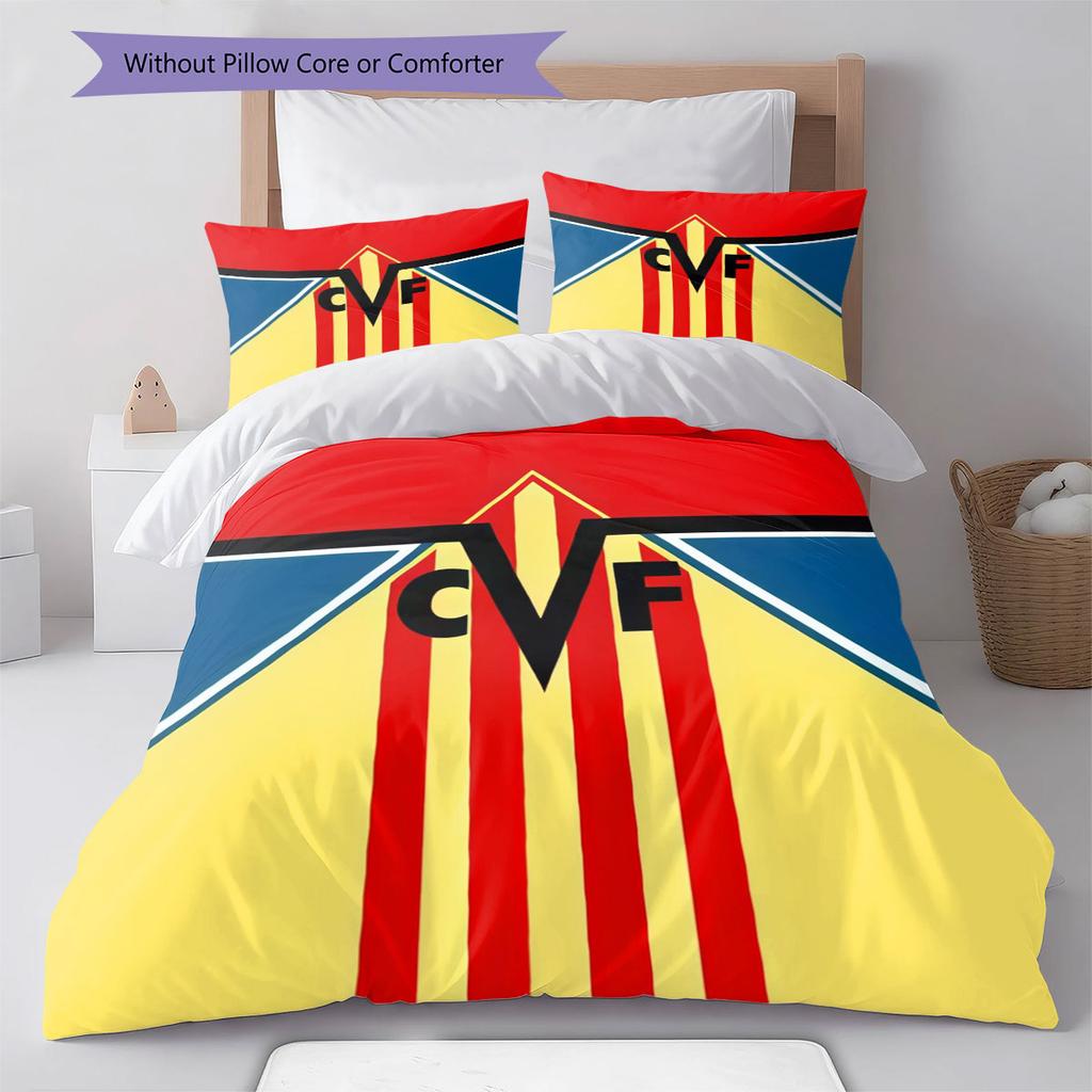 Villarreal logo Bedding Quilt Set Quilt Cover Pillowcase Home Decoration Birthday Gift (1 * duvet cover + 2 * pillowcase, without core)