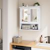 White Mirror Bathroom Medicine Cabinet,Adjustable-Shelf Wall Storage Unit for Bathroom Laundry Room Kitchen