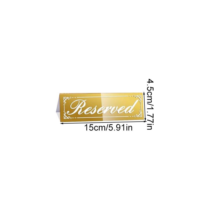 1/5/12Pcs/Pack Reserved Table Signs Wear-resistant Wedding Waterproof Acrylic Guest Reservation Gold Reserved Signs