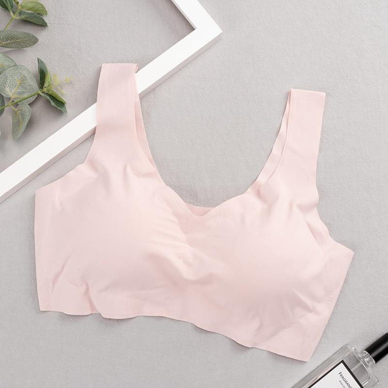 Бюстгальтер из ледяного шелка, бесшовный жилет, бюстгальтеры для женщин, нижнее белье с эффектом пуш-ап, топ для сна, мягкий, ударопрочный, тонкий, конфетный, нижнее белье, бюстгальтер-бралетт