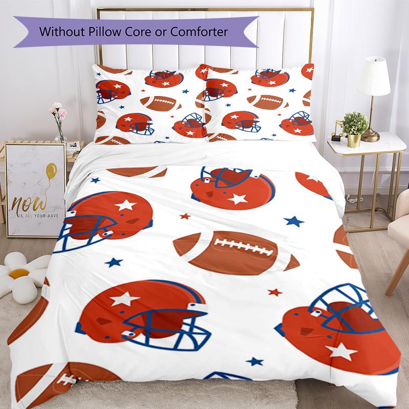 3pcs American football Bedding Set Duvet Cover Closure Includes 1 Duvet Cover & 2 Pillowcases, Soft and Comfortable for All Seasons.