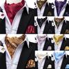 Pink Piasley Mens Silk Ascot Cravat Tie Hanky Cufflinks Wedding Set