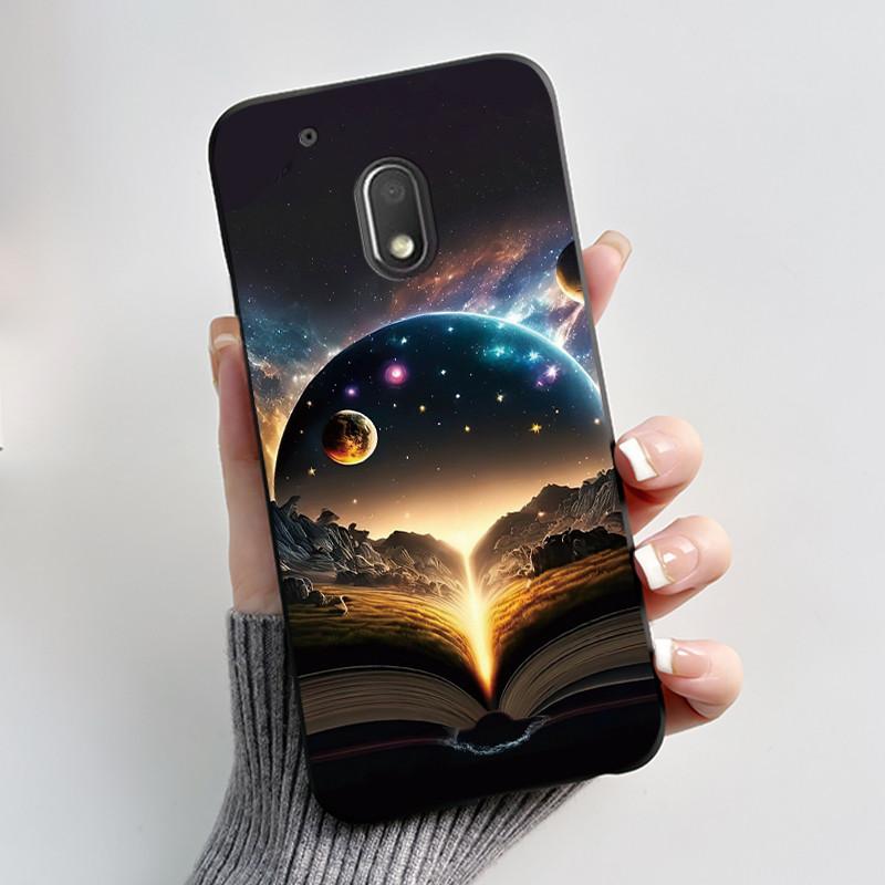 Bumper Silicone Case For Motorola Moto G4 Play Black Case Trendy Dragon King Printed Pattern Protective Shockproof Soft Cover