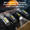 Outdoor Mini Flashlight USB Rechargeable High Lumens Aluminum Alloy Ultra Bright Portable
