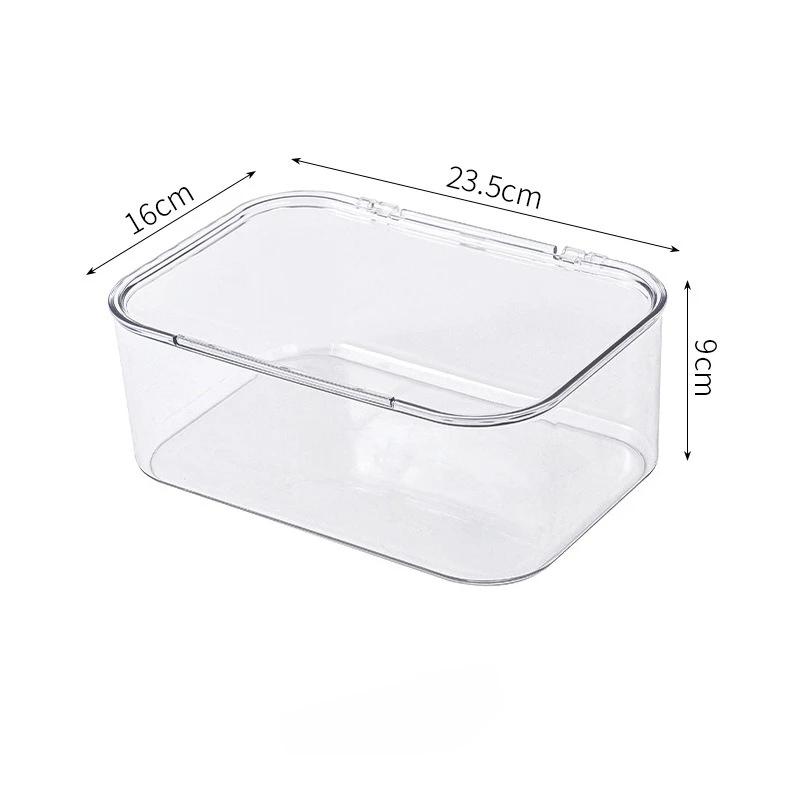 Transparent Acrylic Cosmetics Storage Box with Lid Waterproof Dustproof Jewelry Make Up Organizer for Home Desktop Storage Box