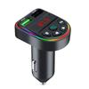 Bluetooth 5.0 Car FM Transmitter Dual USB Ambient Light MP3 Player Car Charger Wireless Handsfree Call 12V-24V Fast Charging