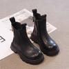 British Style Children's Boots for Girls Toddlers Black Leather Boots Versatile Kids Fashion Ankle Boots Causal Thick Bottom New