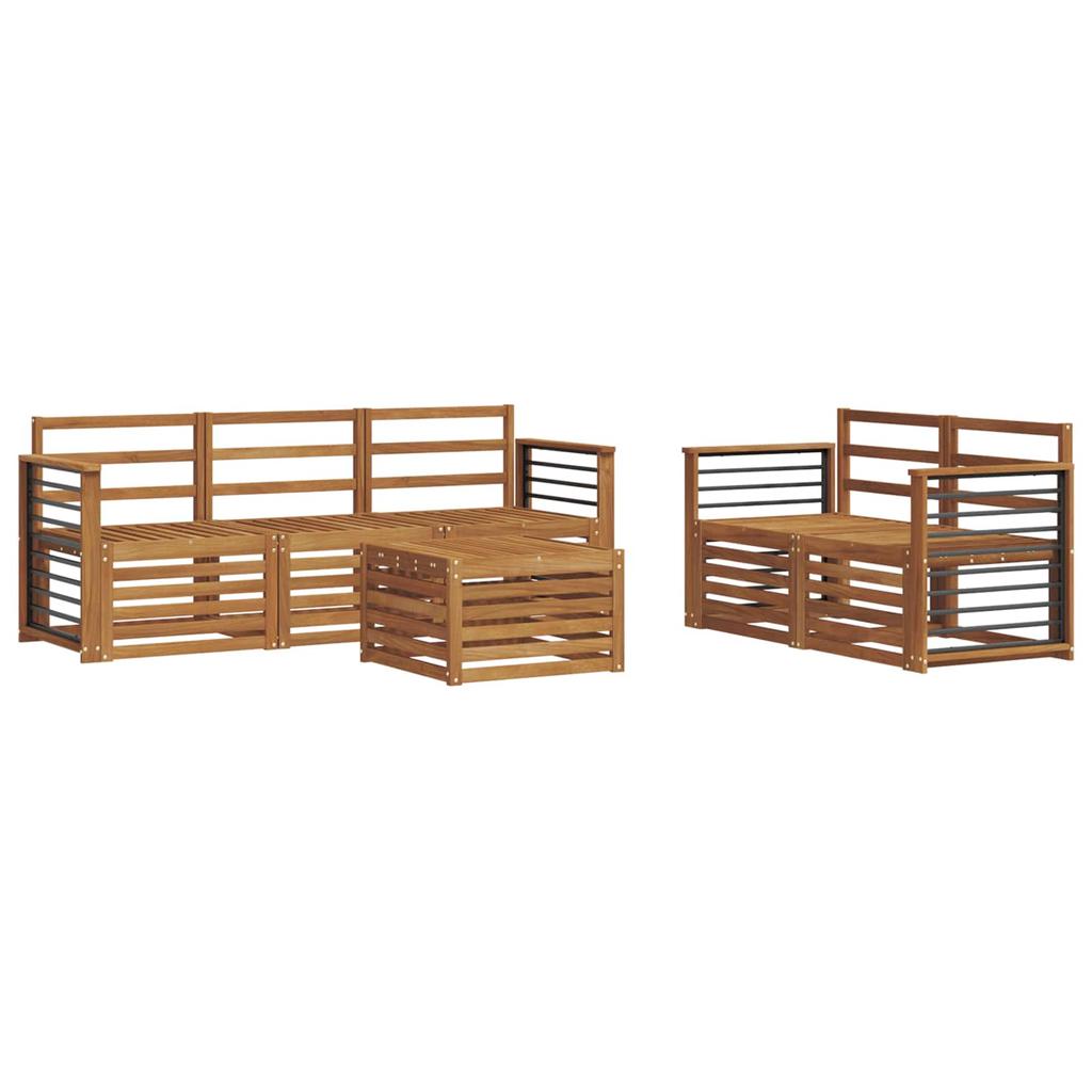 Outdoor Sofa Set 6 pcs Natural Solid Acacia Wood