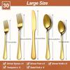 30/60-Piece Luxury Golden Flatware Set Stainless Steel Cutlery Includes Dinner Spoons,Dinner Forks Salad Forks Dinner Knives4
