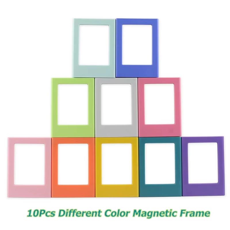 10PCS 3-Inch Magnetic Photo Frame Set Creative DIY Snapshots Display Stand Free Combination Fun Polaroid-Style Picture Holder