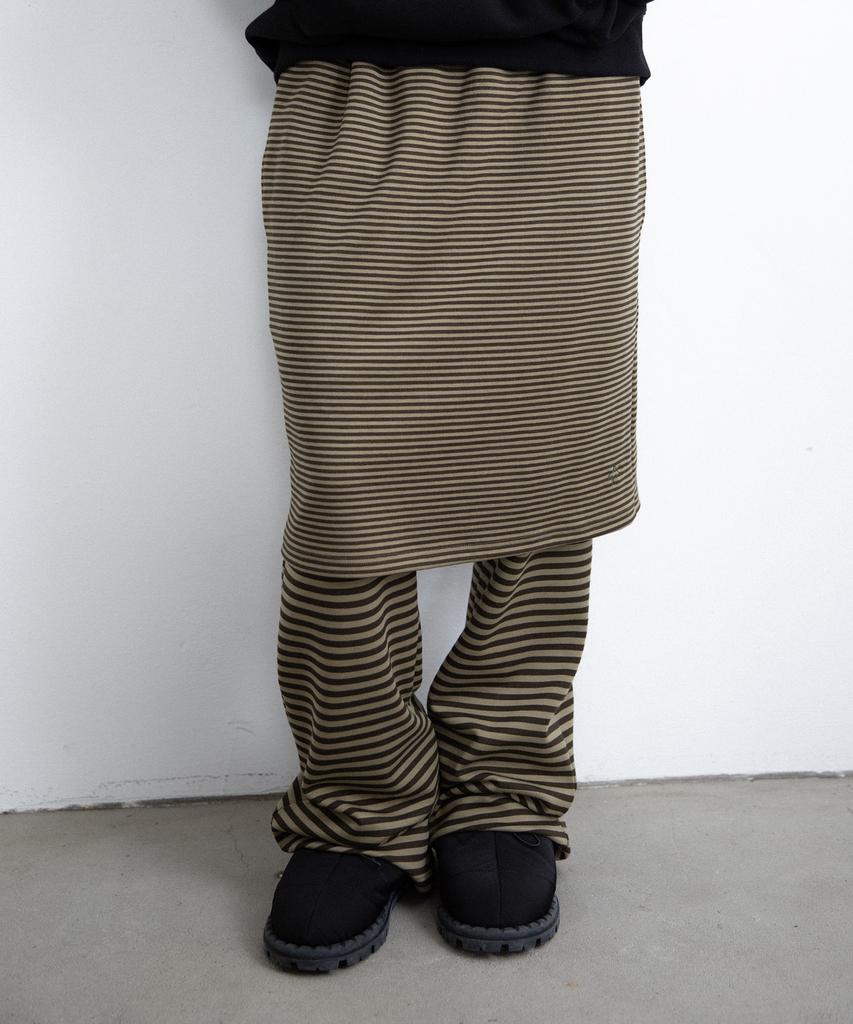 ISTKUNST Stripe Midi Layerd Skirt Pants_Khaki(Ik2Fffpa90A)