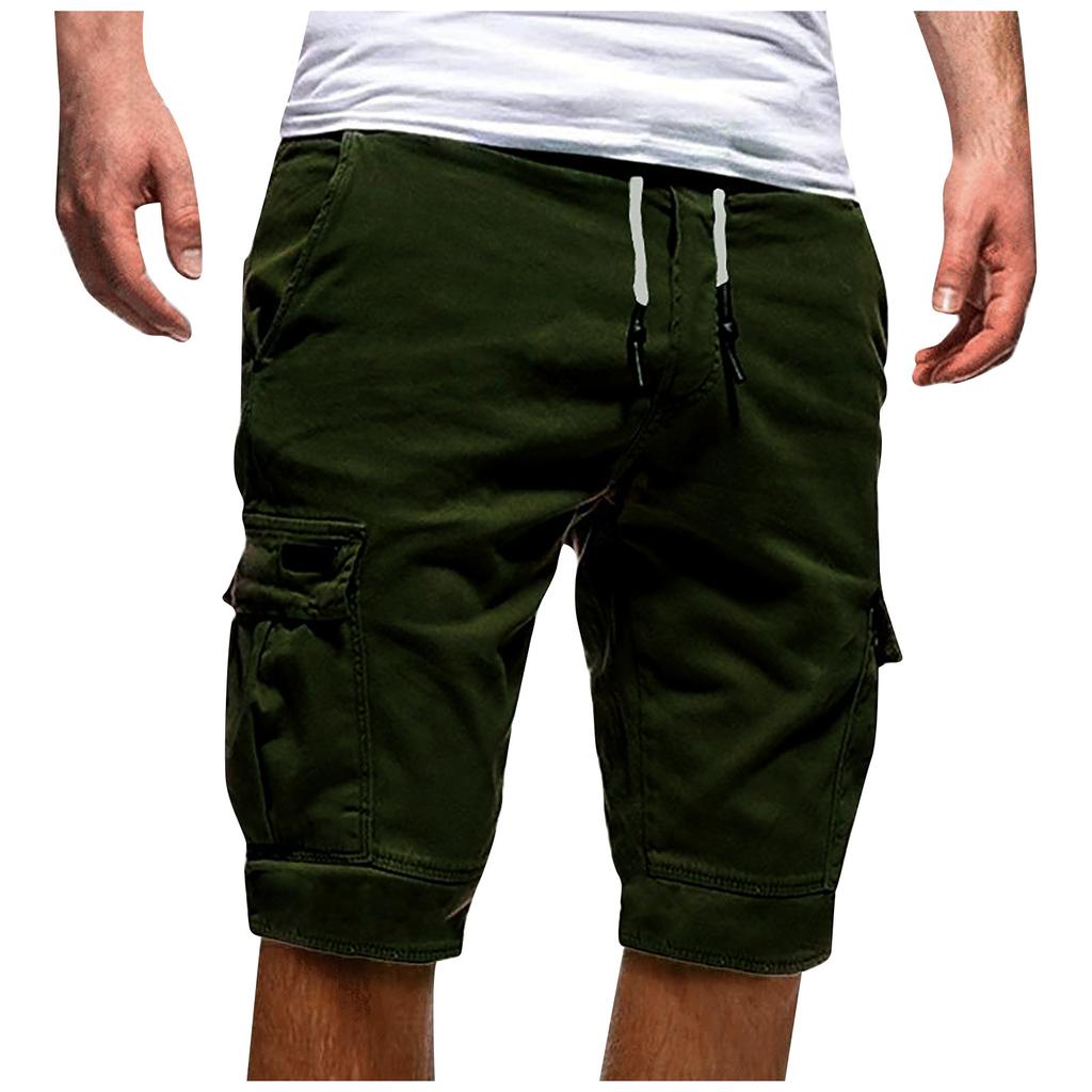 (Projector)Men's Summer Casual Outdoors Casual Patchwork Pockets Overalls Sport Tooling Shorts Pants
