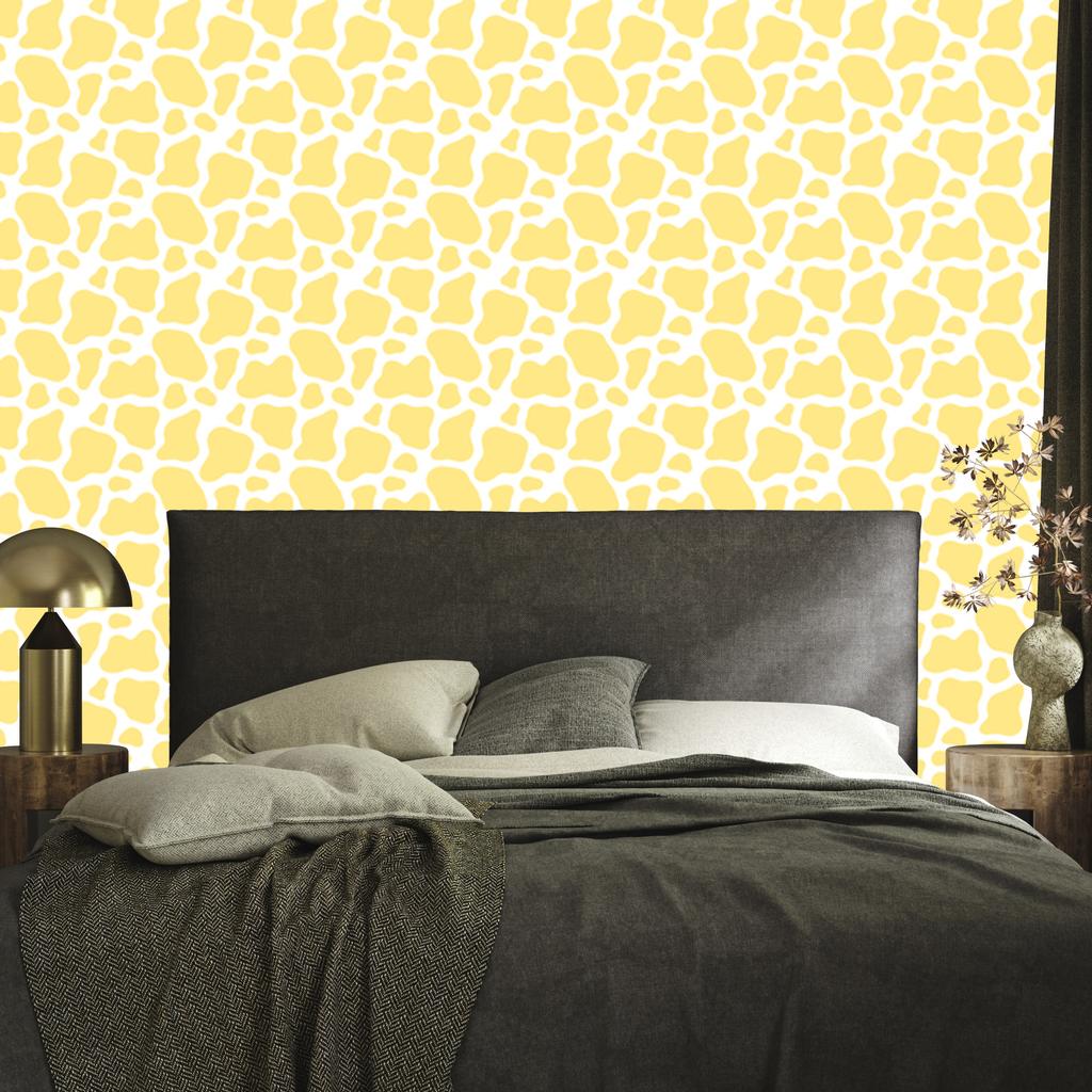 Cow Patches Cream Wallpaper, Cream Color for Living Room and Bedroom 50x1000