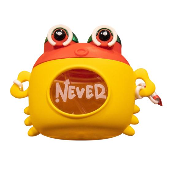 Children Crab Water Bottle with Strap Straw Cartoon Drinking Cup Jug for Boys Girls 600ml Capacity Water Bottle for Outdoor Activities & School Use