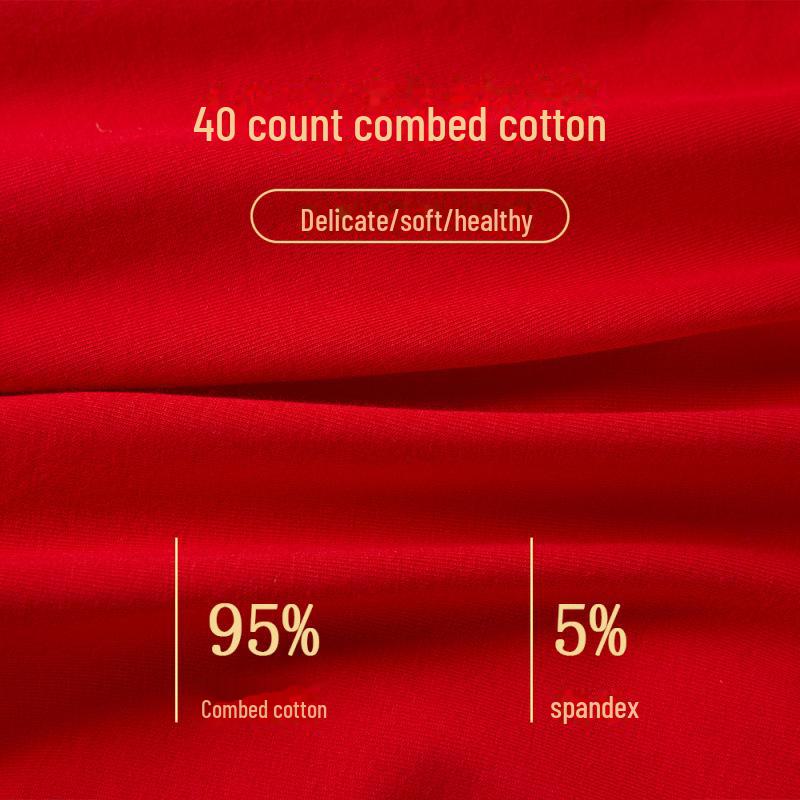 «Новые мужские трусы-боксеры из чистого хлопка осень/зима ярко-красного цвета для мальчиков первого года жизни — идеально подходят для свадеб и подростков»