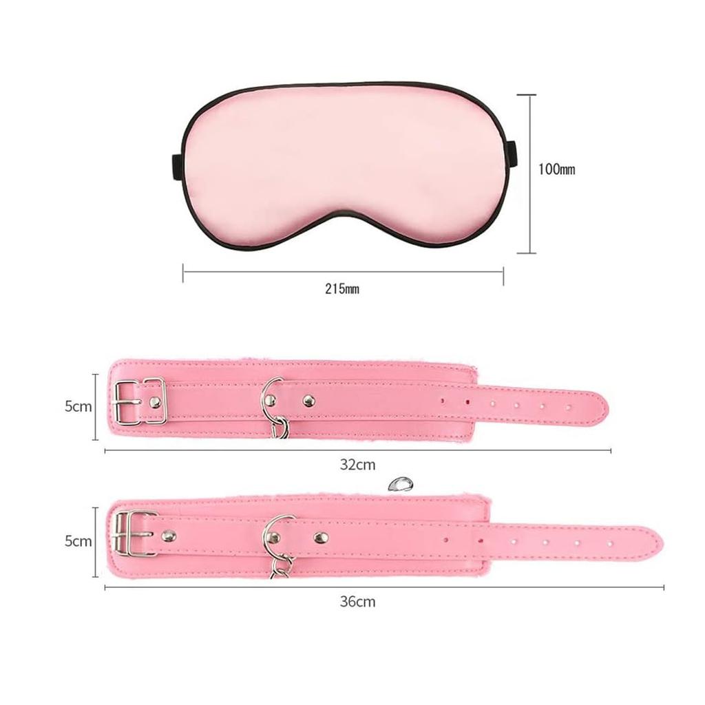 Sexyhot SM Restraints SM Eye Limb SM Set Goods, Set, Shackles, Handcuffs, Mask, Fluffy, Adjustable, Restraints, Painless, Binding, Beginners, Men's,