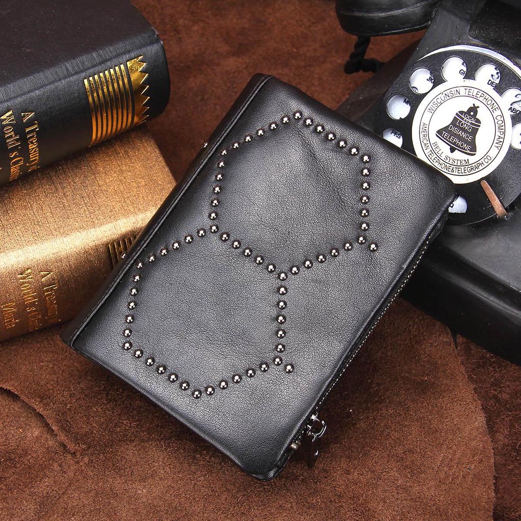 CONTACT'S Genuine Leather Wallet Men Vintage Coin Purse Male Portmane Card Holder Short Wallets