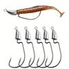 5 шт. Крючок с кривошипом, Пуля, Свинцовая подвеска, Противовес, Крючок, Набор рыболовных крючков, Крючки с бородкой, Инструменты для рыбалки на открытом воздухе, Аксессуары
