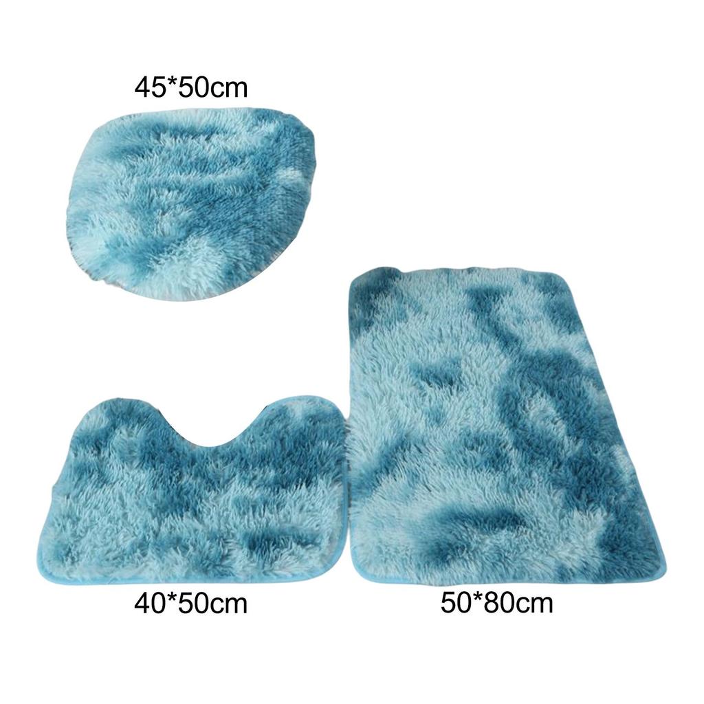 Mat Set with Toilet Lid Cover Elegant and Modern Design