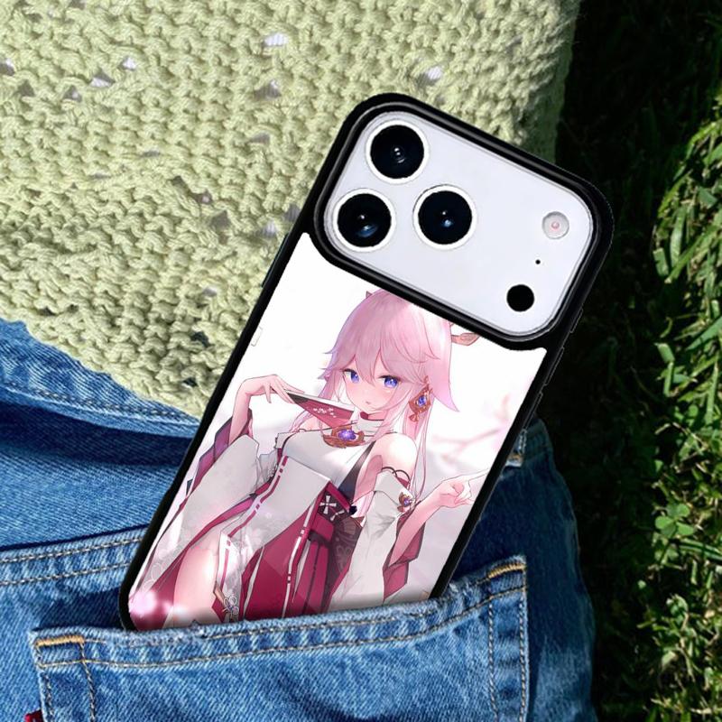 Чехол для телефона Genshin Impact Яэ Мико Совместим с для IPhone 17air 16e 15 14 13 12 11Pro Max 17 Air