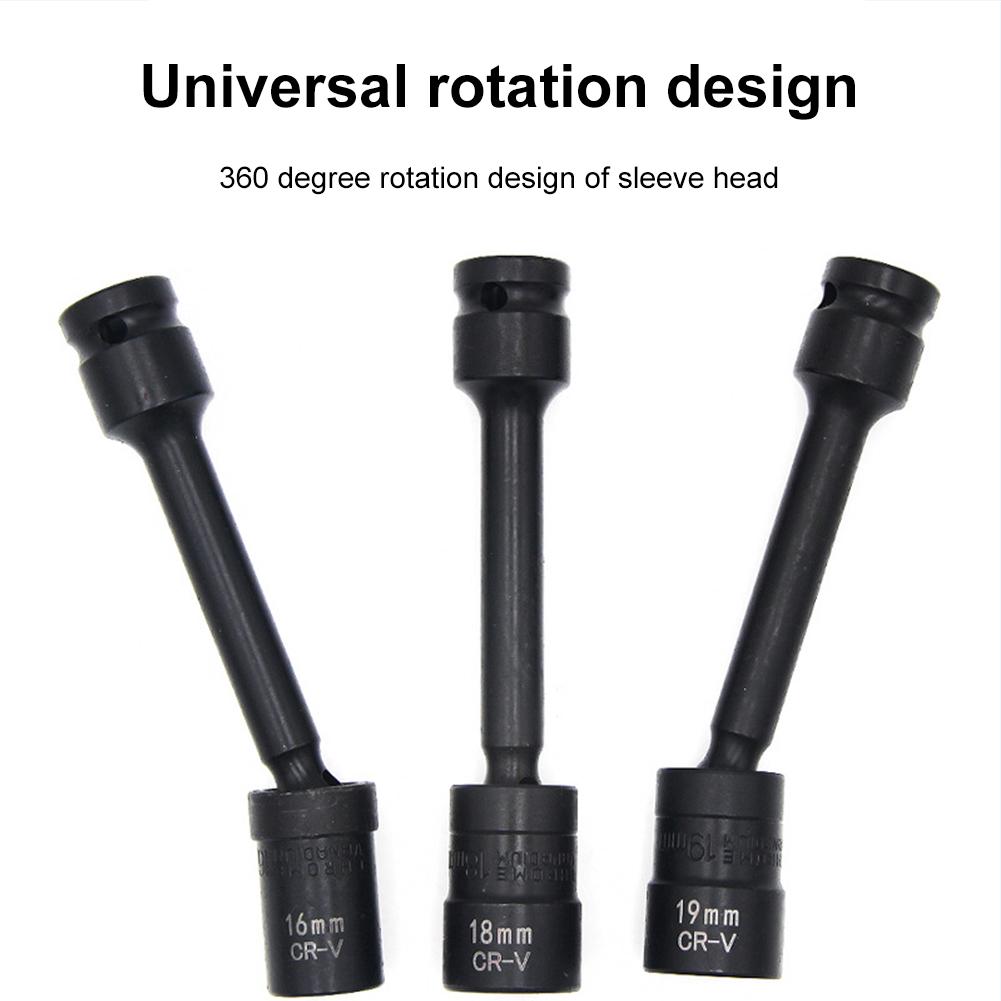 Набор из 7 удлинителей для ударных гайковертов 1/2 дюйма, универсальный удлинитель для головок 12 мм/13 мм/14 мм/16 мм/17 мм/18 мм/19 мм