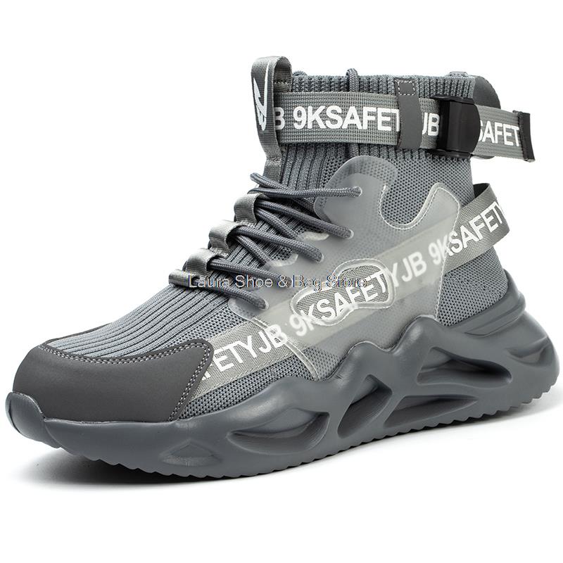 Модная мужская защитная обувь, модные рабочие кроссовки, стальной носок, защита от проколов, рабочие защитные ботинки, мужская рабочая обувь, кевларовые защитные ботинки, мужские